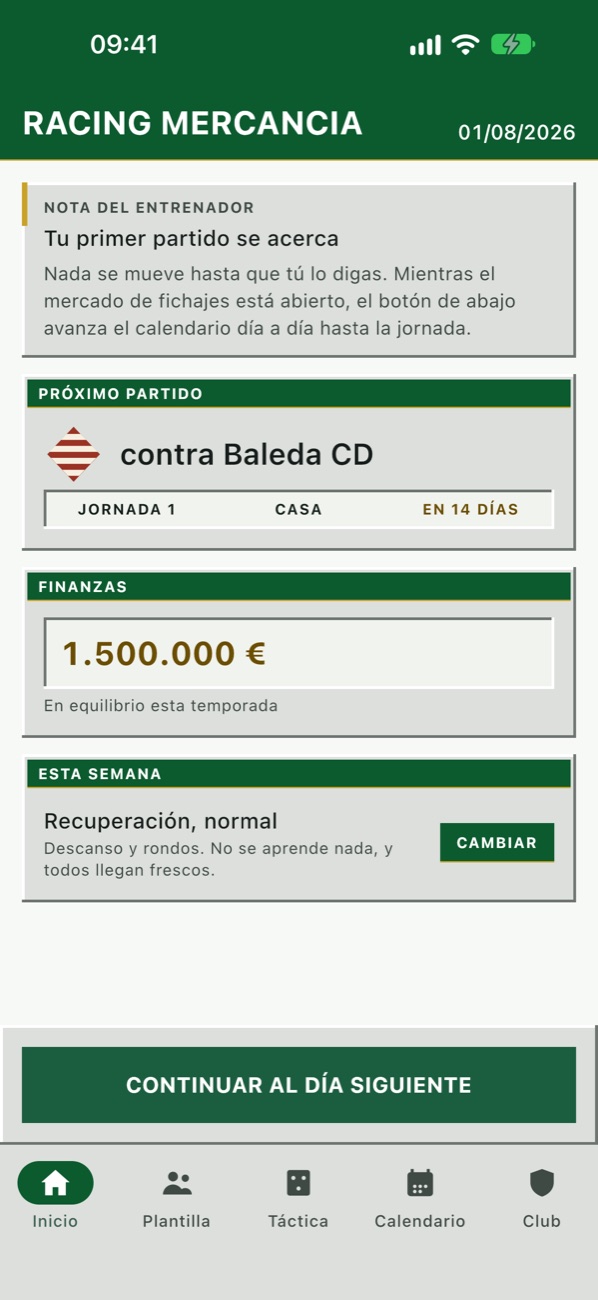 Futbolium en iPhone: Nada se mueve hasta que tú lo digas.
